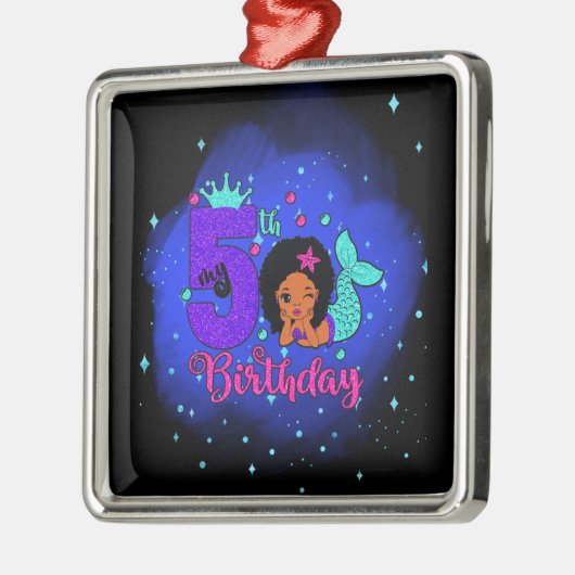 マイ5誕生日マーメイド メタルオーナメント (左)