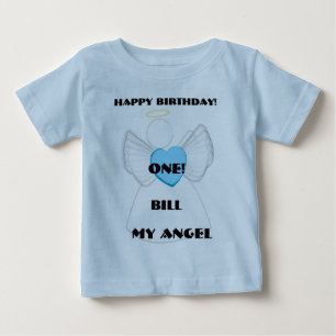 マイ・エンジェル1歳の誕生日カスタマイズ- ベビーTシャツ