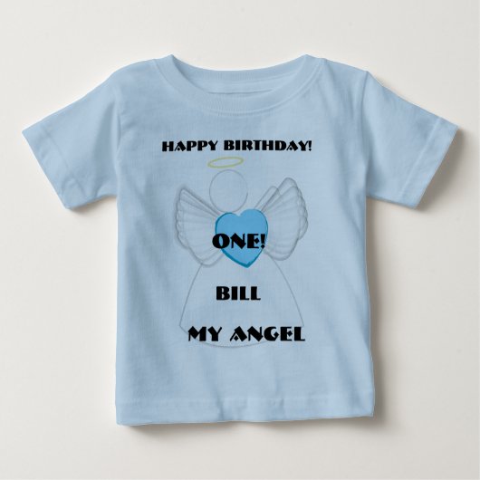 マイ・エンジェル1歳の誕生日カスタマイズ- ベビーTシャツ (正面)