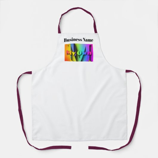 マイ オウン カフェ コーヒー ショップ をカスタマイズする 白 エプロン (正面)