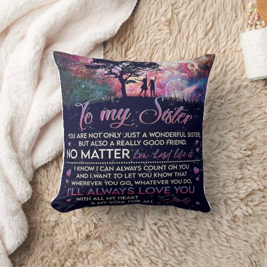 『マイ・シスター・レディ・ガール・ギフト、シスター・誕生日・ギフト』 クッション (ブランケット)