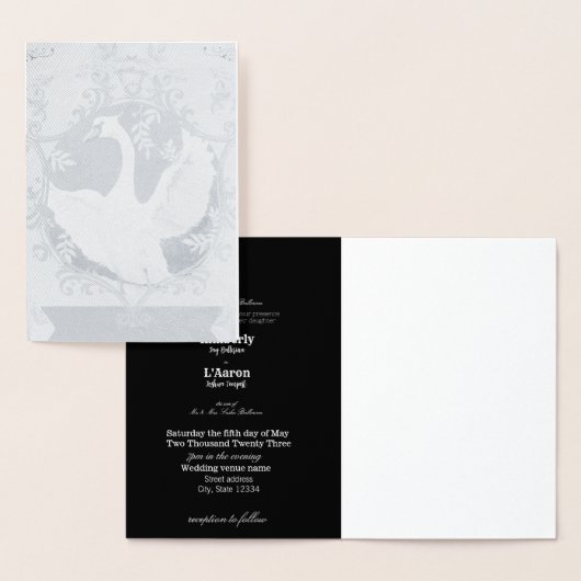 「マイ・スウィート・スワン」小サイズ（4.25"×5.5"）箔押しカード 箔カード (ディスプレー)