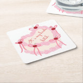 マイ・バチェロレッテ | コケット・ケーキ ブライダルパーティ スクエアペーパーコースター (アングル)