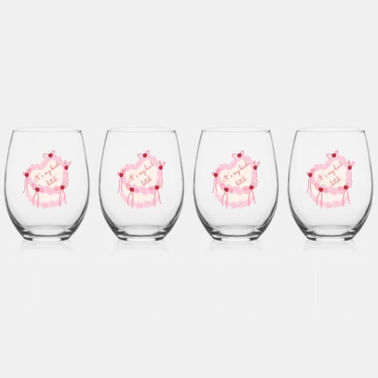 マイ・バチェロレッテ | コケット・ケーキ ブライダルパーティ ステムなしワイングラス (正面)