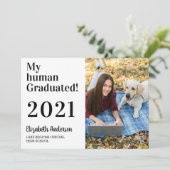 マイ·ヒューマン·グラデーション·おもしろい犬2021写真卒業 招待状 (スタンド正面)