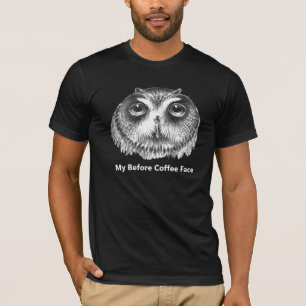マイ・ビフォア・コーヒー・顔・ヴィンテージ・フクロウ Tシャツ