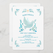 マイ·ファースト·コミュニオン·ブルー 招待状 (正面/裏面)