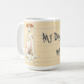 マイ・ボルゾ食べイ・マイ・宿題 コーヒーマグカップ (正面左)