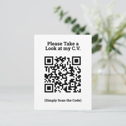マイCVの表示はがきのQRコードで ポストカード (スタンド正面)