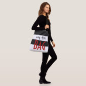 マイFavバッグまたはテキストパターストライプのンの黒い赤 クロスボディバッグ (モデル)