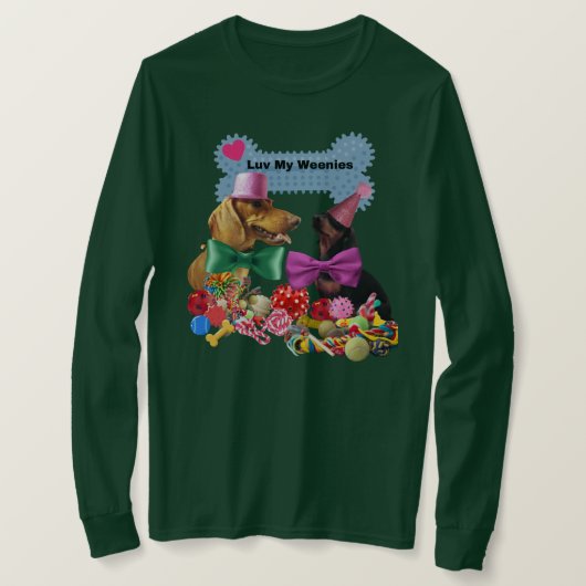 マイLoveウェニーズレディース長袖Tシャツ Tシャツ (デザイン正面)