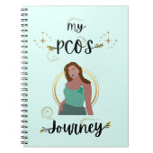 マイPCOSジャーニー金ゴールドグリッタースパークティール(緑がかった色)リボン ノートブック (正面)