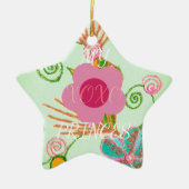 マイXOXOリトルプリンセスフローラアートプリントデザイン セラミックオーナメント (正面)
