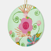 マイXOXOリトルプリンセスフローラアートプリントデザイン セラミックオーナメント (左)