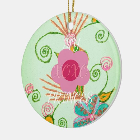 マイXOXOリトルプリンセスフローラアートプリントデザイン セラミックオーナメント (左)