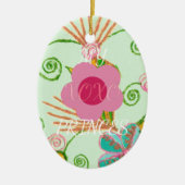 マイXOXOリトルプリンセスフローラアートプリントデザイン セラミックオーナメント (正面)