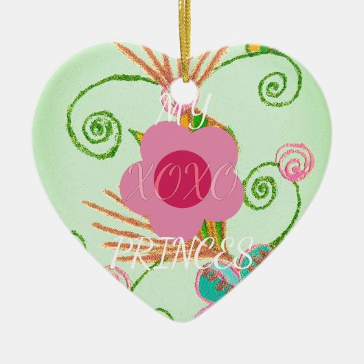 マイXOXOリトルプリンセスフローラアートプリントデザイン セラミックオーナメント (正面)