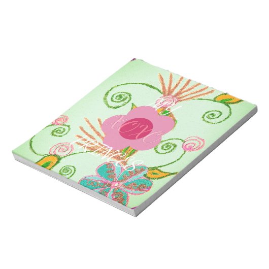 マイXOXOリトルプリンセスフローラアートプリントデザイン ノートパッド (回転)