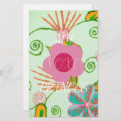 マイXOXOリトルプリンセスフローラアートプリントデザイン 便箋 (正面/裏面)