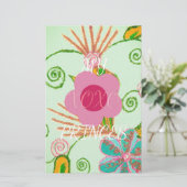 マイXOXOリトルプリンセスフローラアートプリントデザイン 便箋 (スタンド正面)