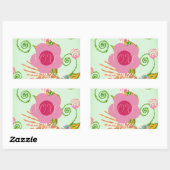 マイXOXOリトルプリンセスフローラアートプリントデザイン 長方形シール (シート)