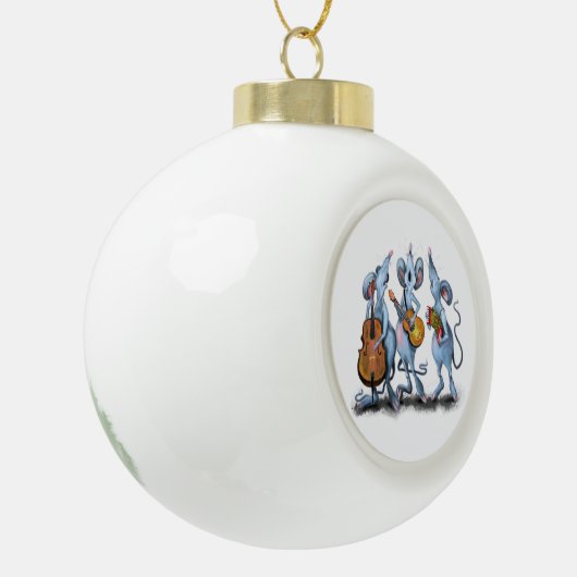 マウおもしろいス音楽バンド付きクリスマスオーナメント セラミックボールオーナメント (左)