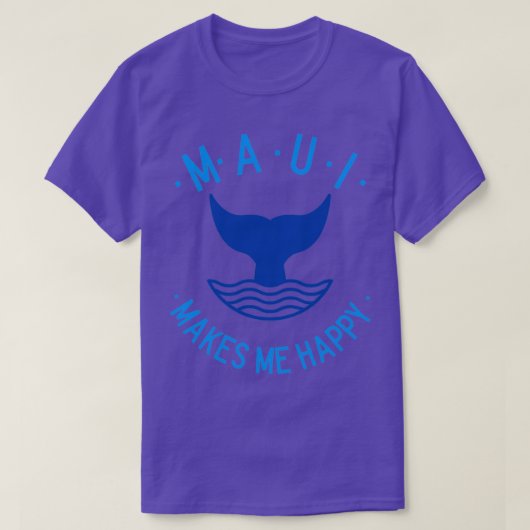 マウイがホエールテールを幸せにする Tシャツ (デザイン正面)