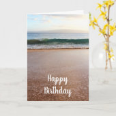 マウイのビーチと波の誕生日 カード (黄色い花)
