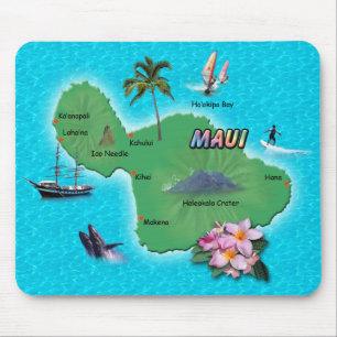 マウイの地図 マウスパッド