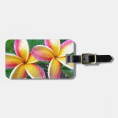 マウイの熱帯プルメリアの花 ラゲッジタグ (正面横)