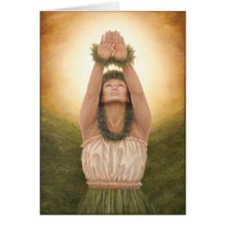 マウイの画家ローリ・ヒギンズによる「ラ・ケア」。5x7カード