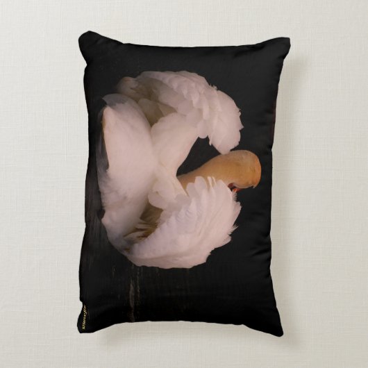 マウイの白鳥のアクセントの枕 アクセントクッション (裏面(縦))