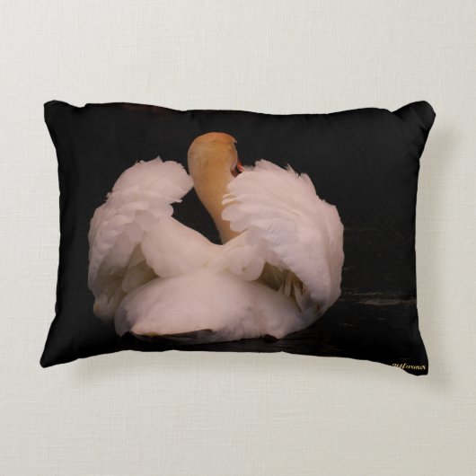 マウイの白鳥のアクセントの枕 アクセントクッション (裏面)