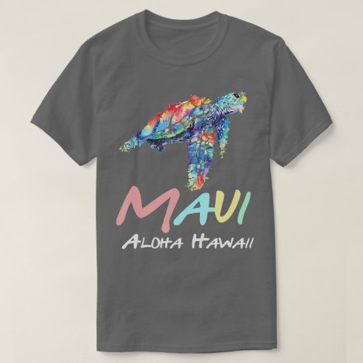 マウイアロハハワイウミガメのスキューバダイビングハワイ Tシャツ (デザイン正面)