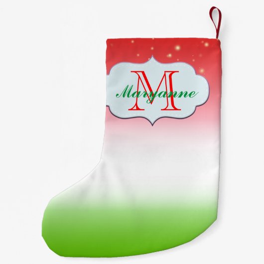 マウイカリキマカプンハワイアンクリスマスパイナップル スモールクリスマスストッキング (裏面)