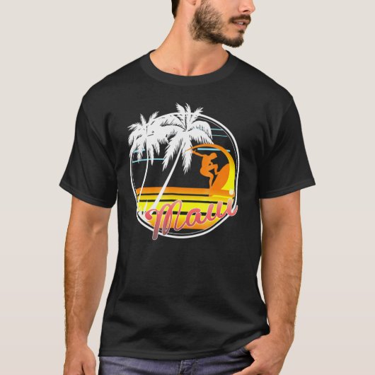 マウイサーフィン – ハワイサーフティー Tシャツ (正面)