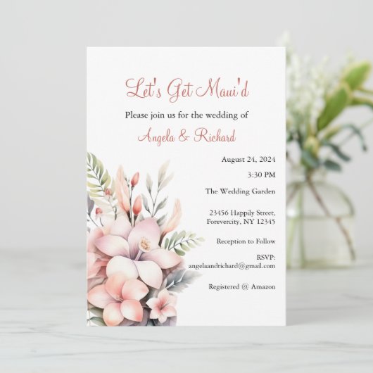 マウイド結婚式招待状ブライダルシャワー 招待状 (スタンド正面)