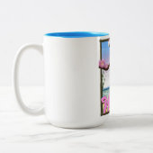 マウイハワイのオウム熱帯旅行ポスター ツートーンマグカップ (左)