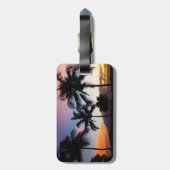 マウイハワイアンサンセットパームツリーズ ラゲッジタグ (裏面縦)