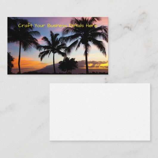 マウイハワイアンサンセットパームツリーズ 名刺 (正面/裏面)