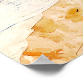 マウイハワイウォーターカラーイラストレーション旅行 ポスター (角)