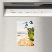 マウイハワイウォーターカラーイラストレーション旅行 マグネット (インサイチュ (食洗機))