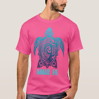 マウイハワイウミガメハワイアンサーファーダイビング Tシャツ