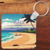 マウイハワイカアナパリビーチヴィンテージレトロキーチェーン キーホルダー (裏面)
