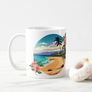 マウイハワイカアナパリビーチヴィンテージレトロコーヒーM コーヒーマグカップ