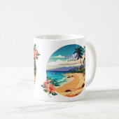 マウイハワイカアナパリビーチヴィンテージレトロコーヒーM コーヒーマグカップ (正面右)