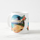 マウイハワイカアナパリビーチヴィンテージレトロコーヒーM コーヒーマグカップ (正面左)