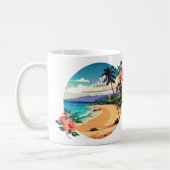 マウイハワイカアナパリビーチヴィンテージレトロコーヒーM コーヒーマグカップ (左)