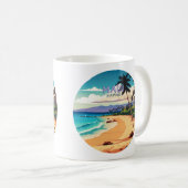 マウイハワイカアナパリビーチヴィンテージレトロ コーヒーマグカップ (正面右)