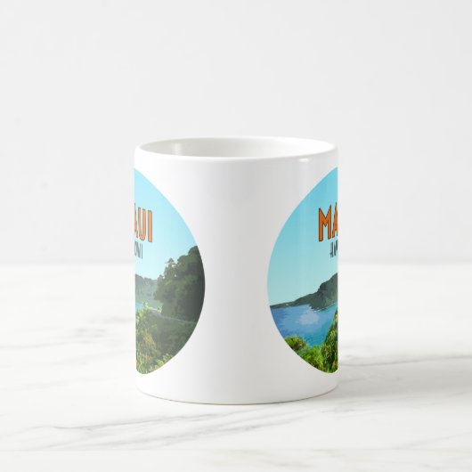 マウイハワイコーストハナロードヴィンテージ コーヒーマグカップ (中央)